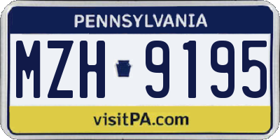 PA license plate MZH9195