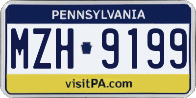 PA license plate MZH9199
