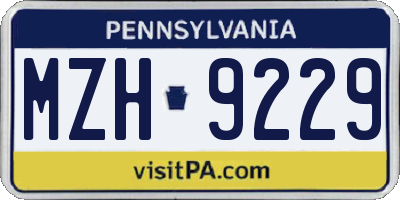 PA license plate MZH9229