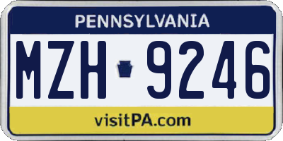 PA license plate MZH9246