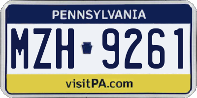 PA license plate MZH9261