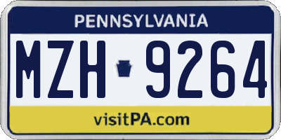 PA license plate MZH9264