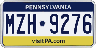 PA license plate MZH9276