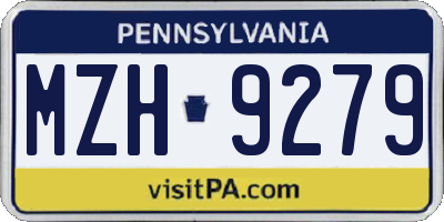 PA license plate MZH9279