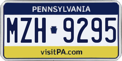 PA license plate MZH9295