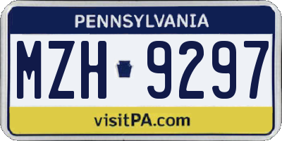 PA license plate MZH9297