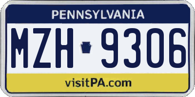 PA license plate MZH9306