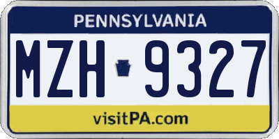 PA license plate MZH9327