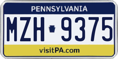 PA license plate MZH9375