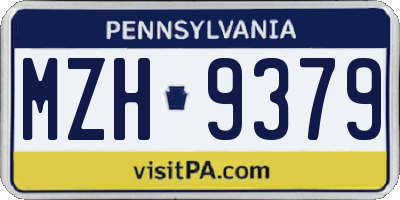 PA license plate MZH9379
