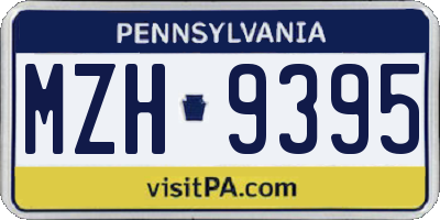 PA license plate MZH9395