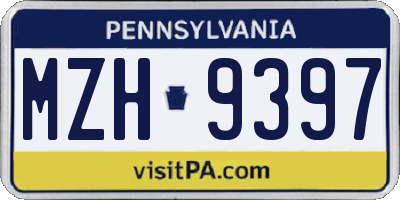 PA license plate MZH9397
