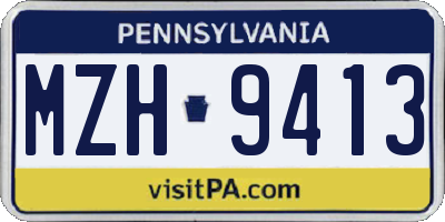 PA license plate MZH9413