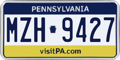 PA license plate MZH9427