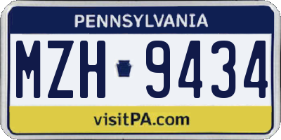 PA license plate MZH9434