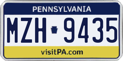 PA license plate MZH9435