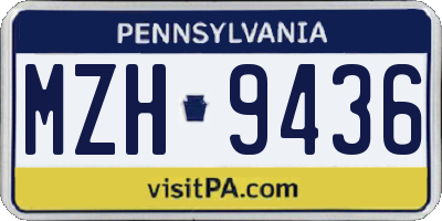 PA license plate MZH9436