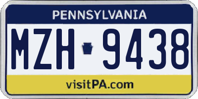 PA license plate MZH9438