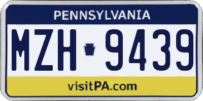 PA license plate MZH9439