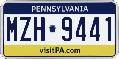 PA license plate MZH9441