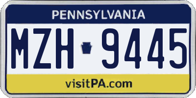 PA license plate MZH9445
