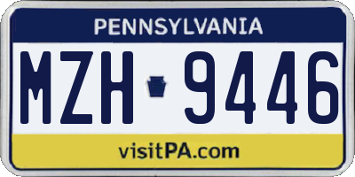 PA license plate MZH9446