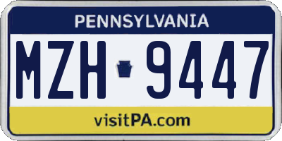 PA license plate MZH9447