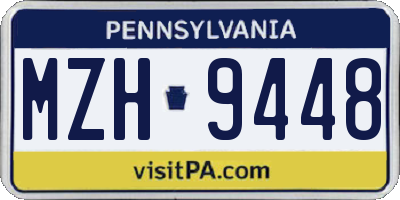 PA license plate MZH9448