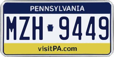 PA license plate MZH9449
