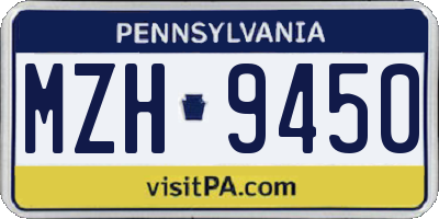 PA license plate MZH9450