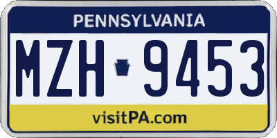 PA license plate MZH9453