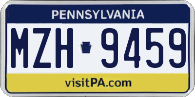 PA license plate MZH9459