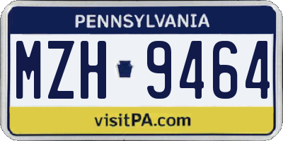 PA license plate MZH9464