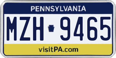 PA license plate MZH9465