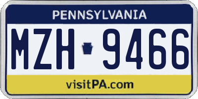 PA license plate MZH9466
