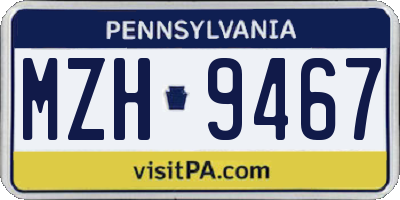 PA license plate MZH9467