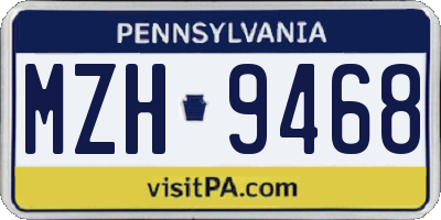 PA license plate MZH9468