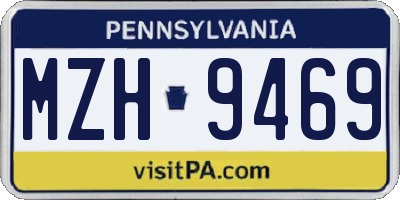PA license plate MZH9469