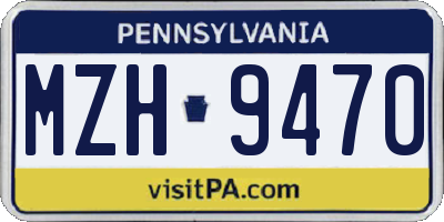 PA license plate MZH9470