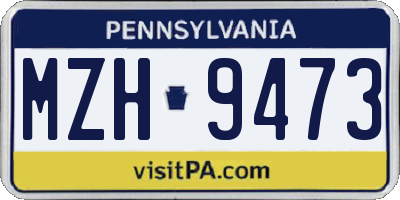 PA license plate MZH9473