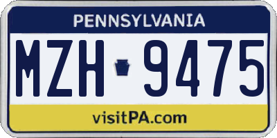 PA license plate MZH9475