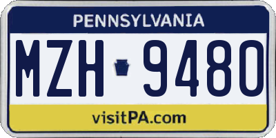 PA license plate MZH9480