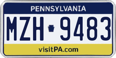 PA license plate MZH9483
