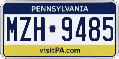PA license plate MZH9485