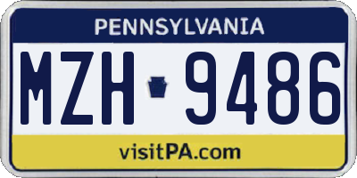 PA license plate MZH9486