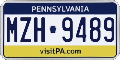 PA license plate MZH9489