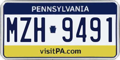 PA license plate MZH9491