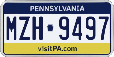 PA license plate MZH9497