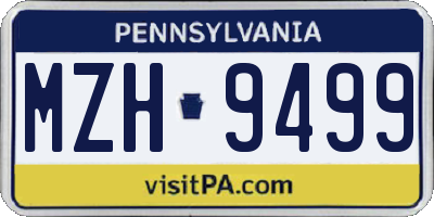 PA license plate MZH9499