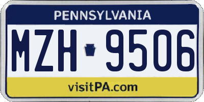 PA license plate MZH9506